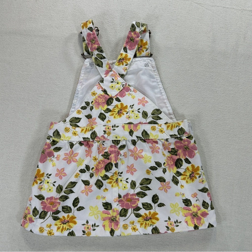 Little Lass Pastel Floral Overall Dress with Heart Clasps. Sz 18M - Picture 7 of 7
